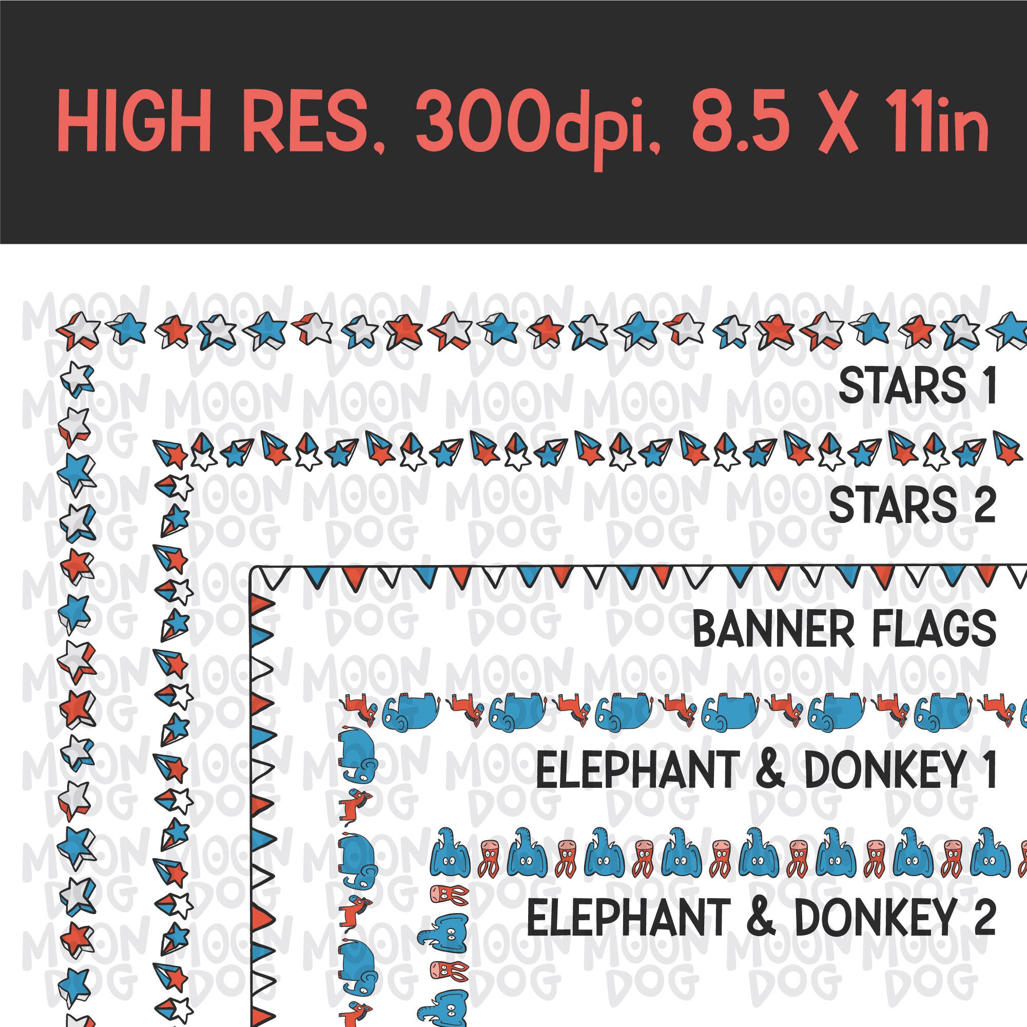Patriotic Page Borders Clipart - Election Page Borders, Political ...