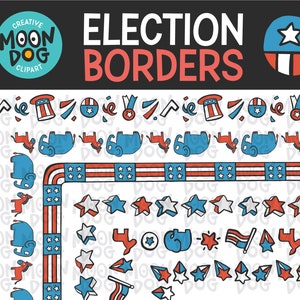 Patriotic Page Borders Clipart - election page borders, political clipart, election clipart