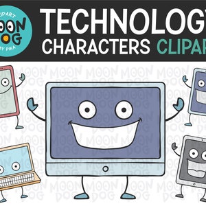 Technology Characters Clipart - Doodle-style, Hand drawn Graphics
