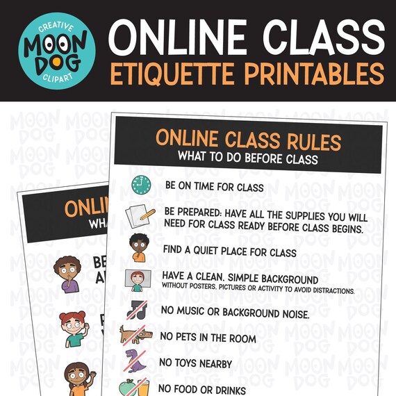 Online Classroom Etiquette Downloadable Poster 2 Zoom Etsy
