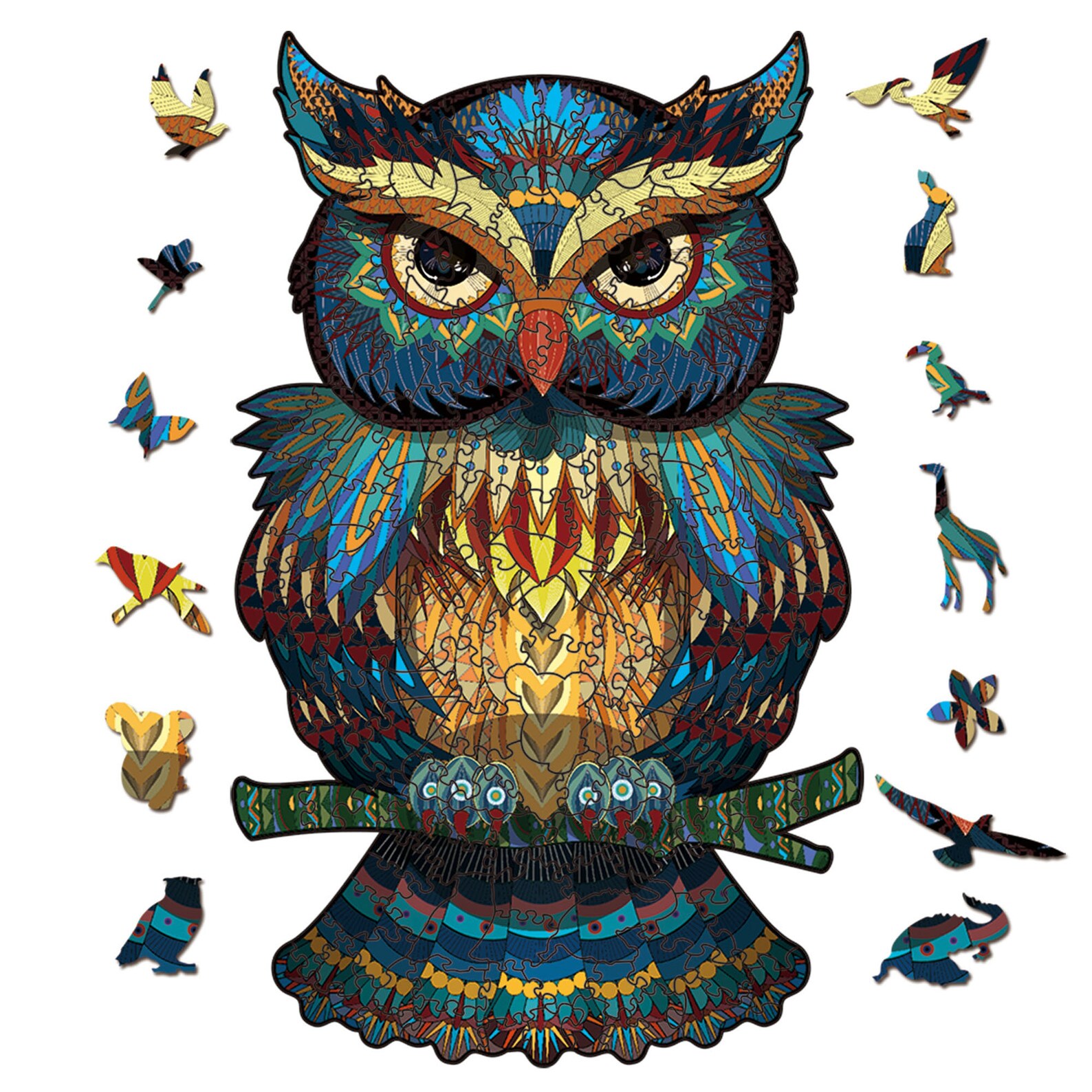 Colorful Owl Wooden Puzzle 3D Animal Puzzle Gift Puzzle Etsy