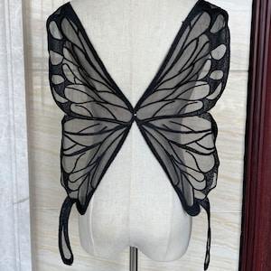 Embroidered Butterfly Wing Lace Applique: DIY Bridal Collar Patch