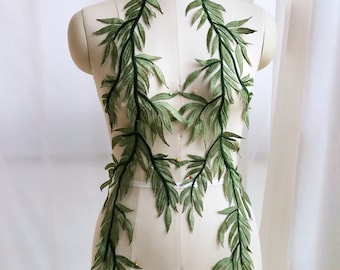 Leaf Lace Applique Pair: Elegant DIY Dress Accessory