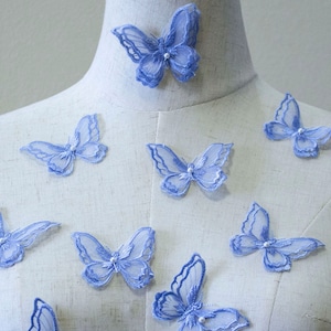 Organza Butterfly Lace Appliques: Bridal Gown Headpiece Embellishments