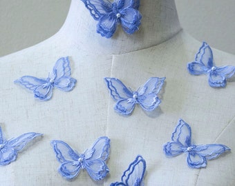 Organza Butterfly Lace Appliques: Bridal Gown Headpiece Embellishments