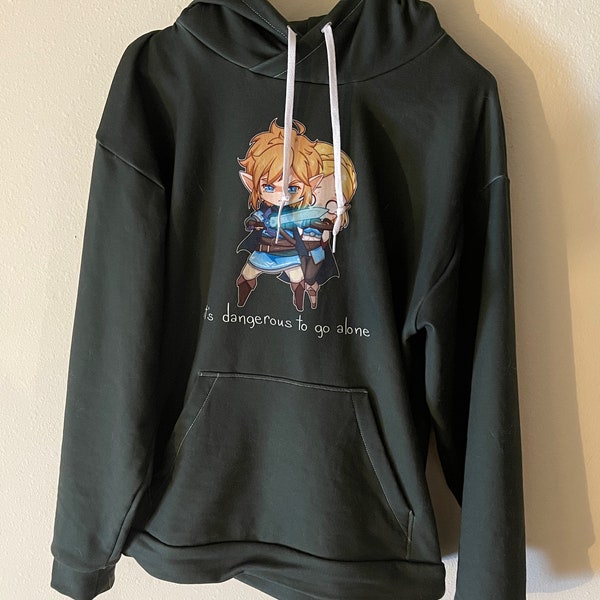 It's Dangerous to go Alone, Take this Dark Green Hoodie