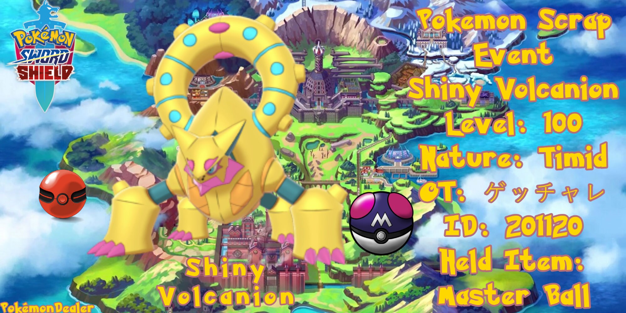 Pokémon Sword and Shield Shiny Volcanion Level 100 6IV Etsy