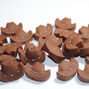 Individual Cowboy Hat Silicone Beads, Cowgirl hat Silicone Beads, Beads for Crafting