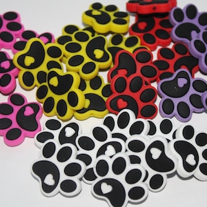 Individual Dog Paw Silicone Bead, Paw Bead, Silicone Beads for Crafting