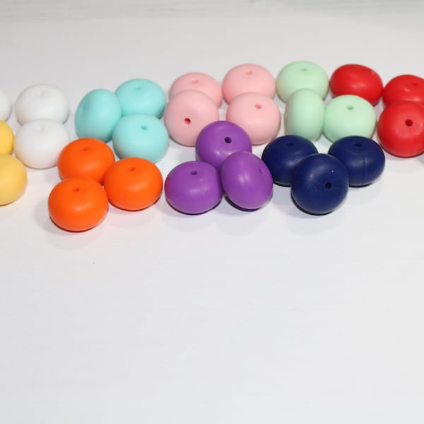 20 mm abacus Silicone Beads, Beads for Crafting, Beads for lanyards