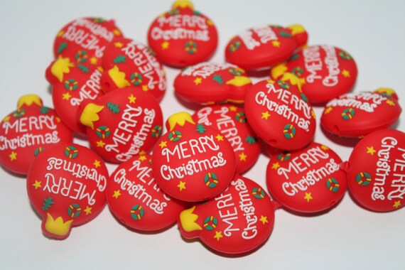 12 Weihnachts-Silikonperlen – Süße Fokal-Perlen Für Stifte, Schlüsselanhänger, DIY Weihnachtsdeko