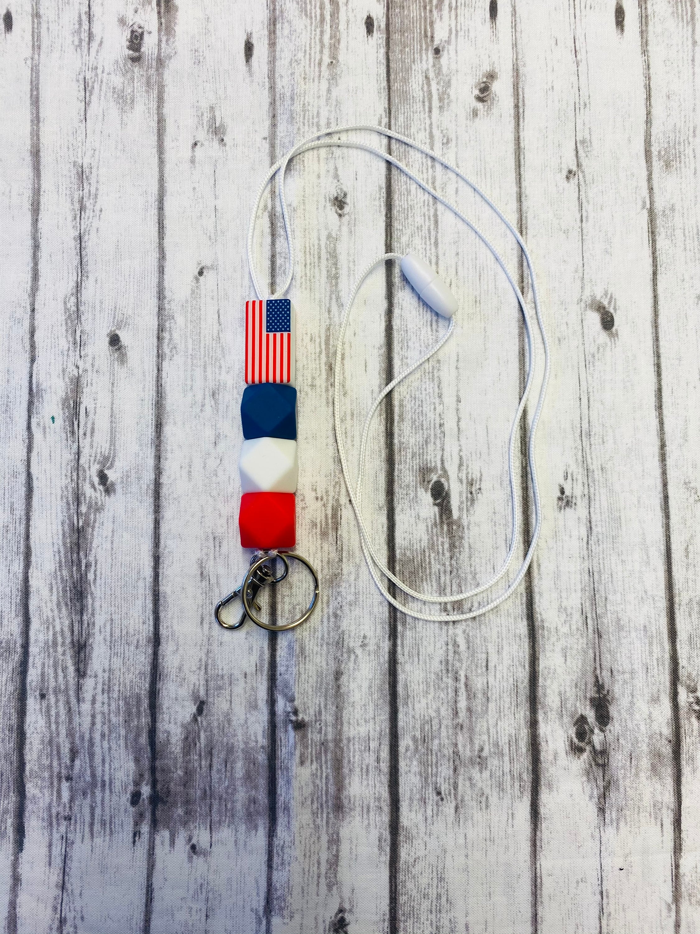 American Flag Lanyard Teacher Lanyard United States Lanyard Etsy
