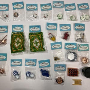 Lot of Vintage 1980s Miniature Dollhouse Accessories New Old Stock Mixed Pieces