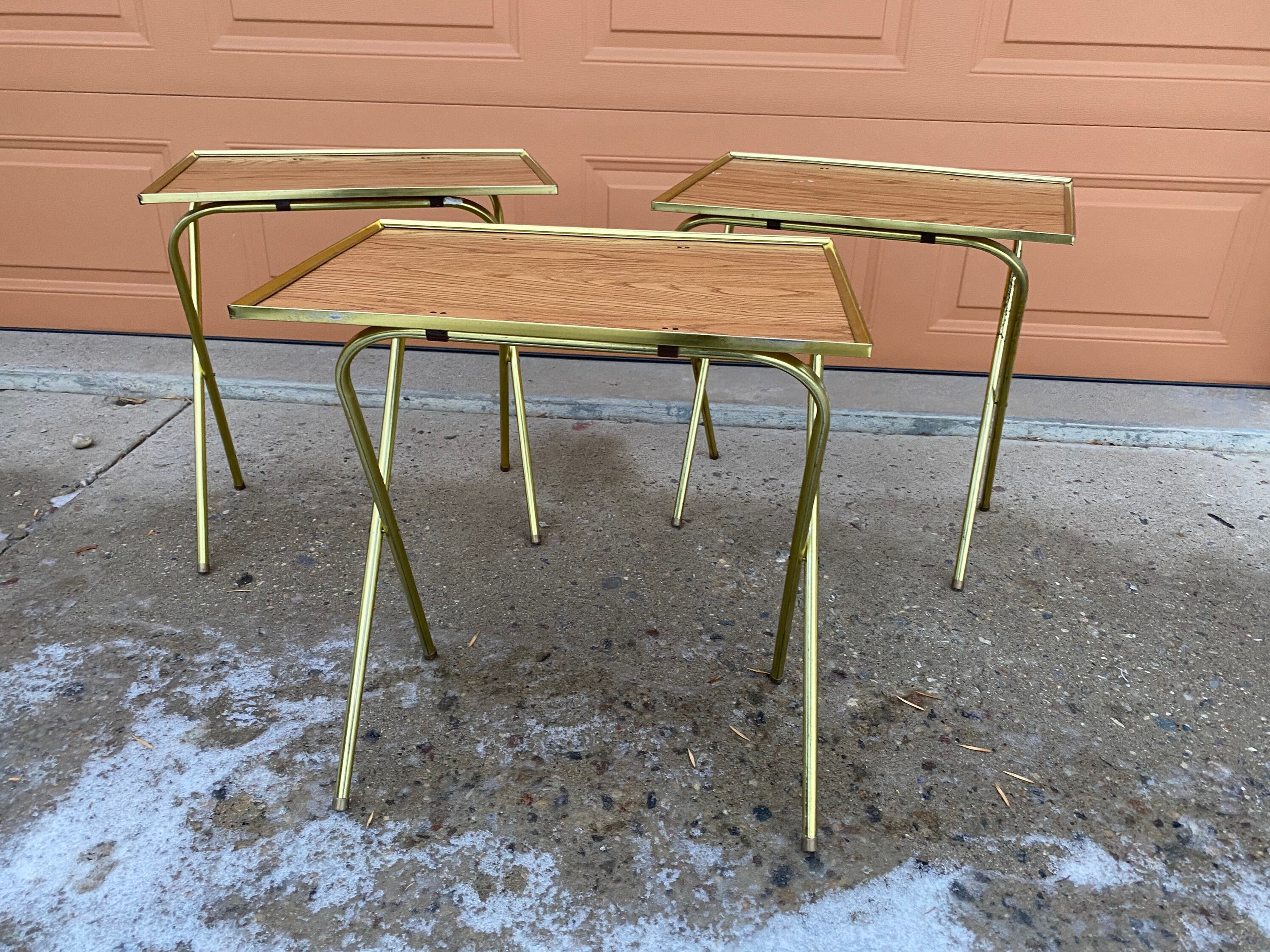 Vintage folding tray table discount