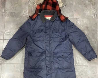 Vintage Arctic Woods Down Parka W/coyote Fur Trim Hood and