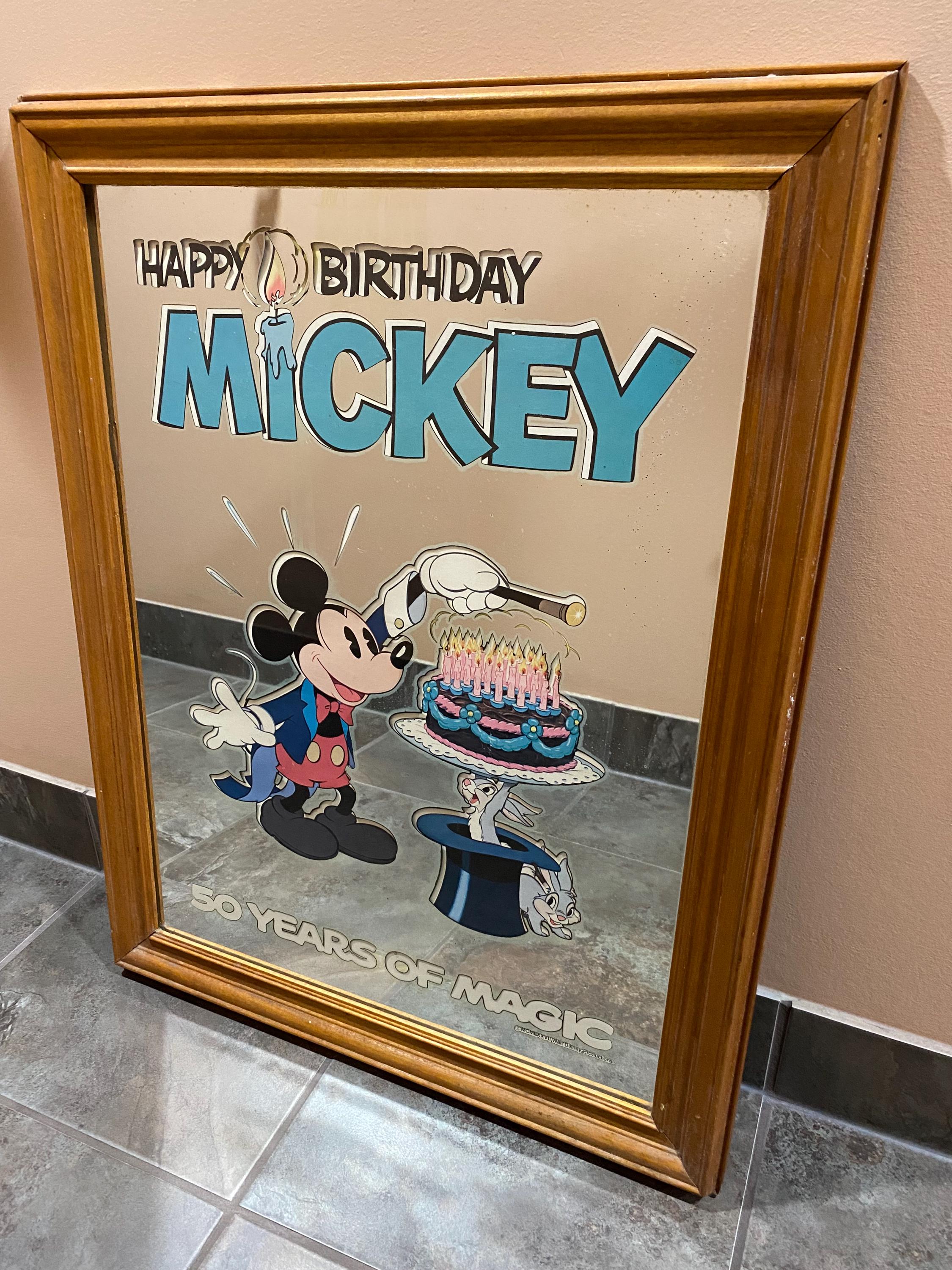 Vintage Disney Mirror Happy Birthday Mickey 50 Years of Vintage Disney Mirror Happy Birthday Mickey 50 Years of