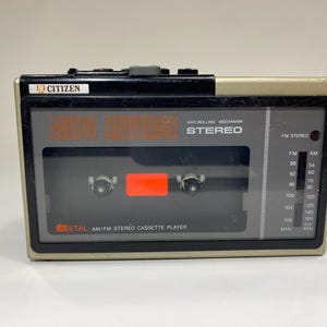 Vintage Citizen Auto Reverse Stereo Cassette Player AM FM Mini