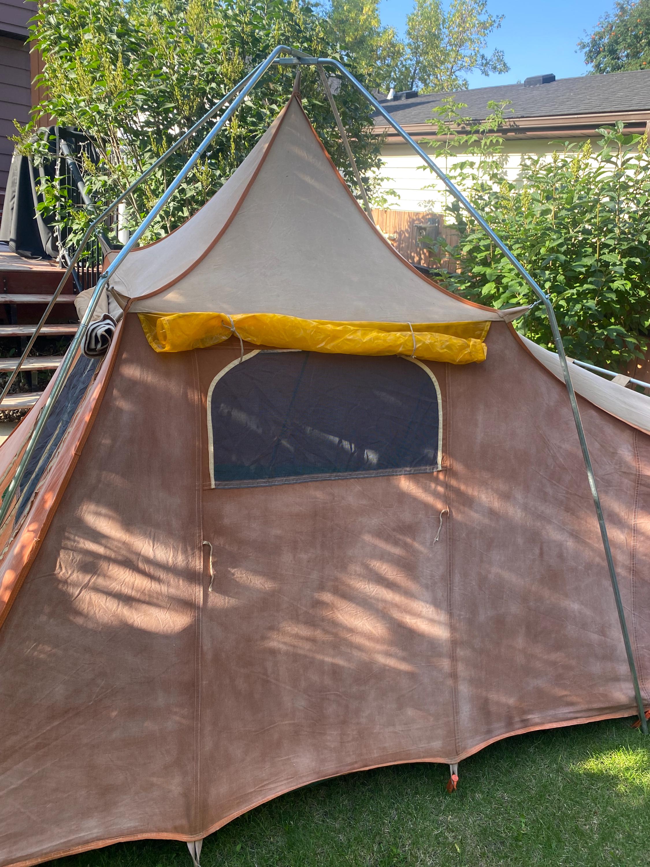cvtvlist vintage tent pantsCATALISTシリーズ Vintage Camp Mate Canvas Tent Orange 7ft Tall 139x96in Poles