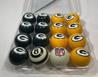 NFL Green Bay Packers Sammleredition Billard Kugel Set Pool Bälle Offene Box