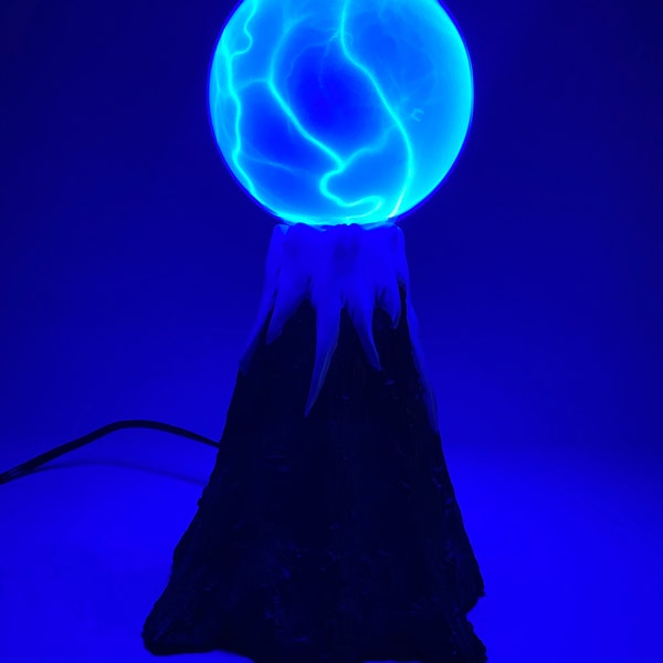 Mountain Plasma Lamp By LumiSource Volcano Blue Rare Art Lamp, With Chip