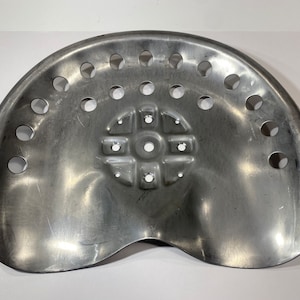 Antique Style Metal Tractor Seat Polished Steel Farm Stool Pan