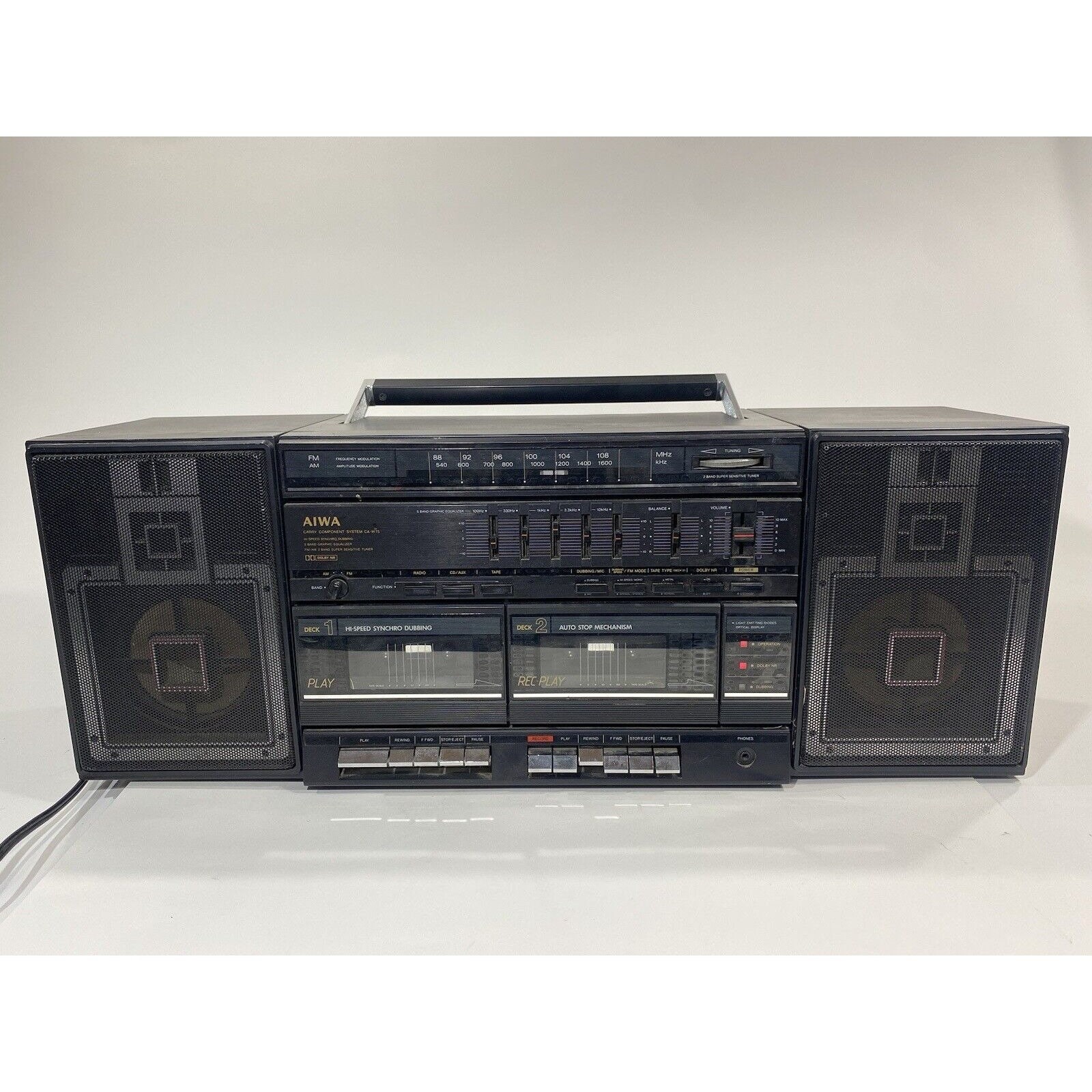 Vintage Aiwa CA-W75U Double Cassette Deck Boombox Speaker, With