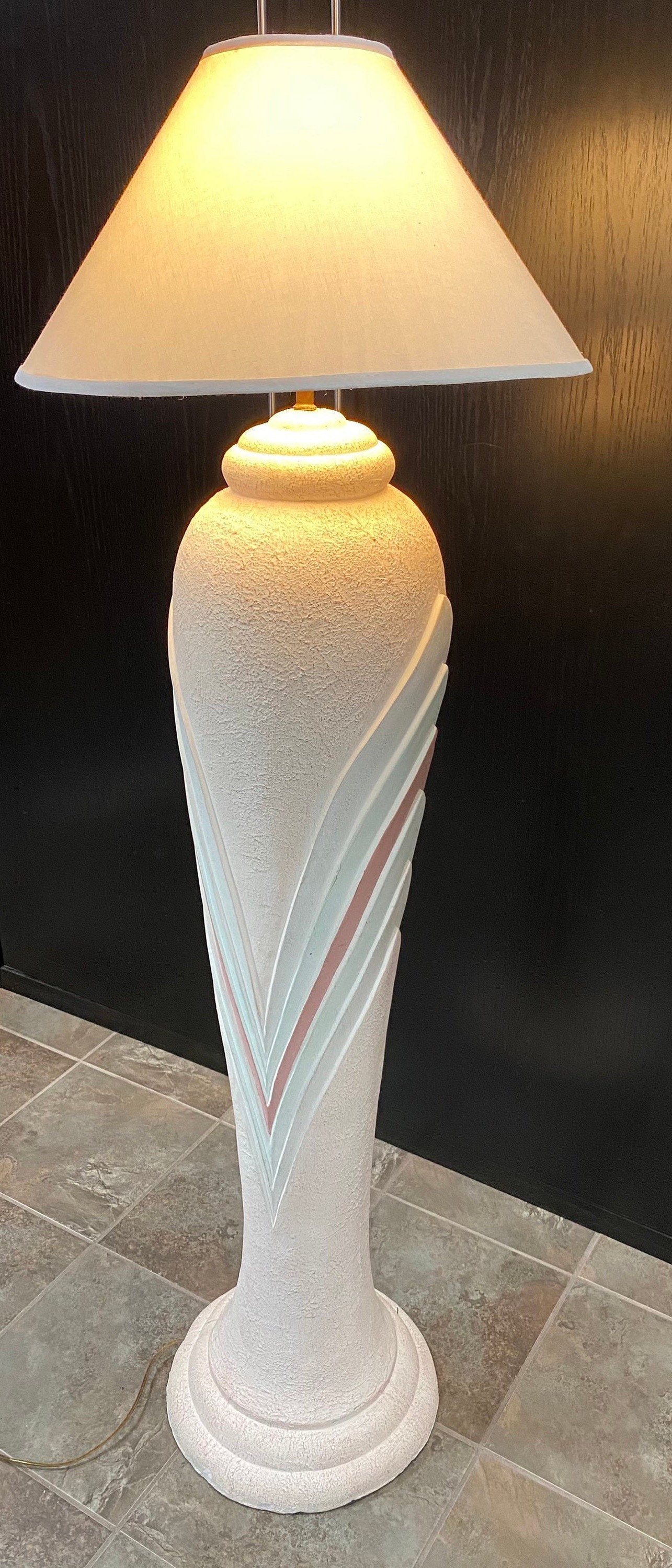 Large 5' Ceramic Floor lamp Mid Century Art Deco MCM Etsy