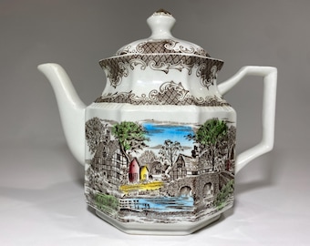 Vintage Kensington Shakespeare Teapot – Ironstone, Tiny Chip on Rim