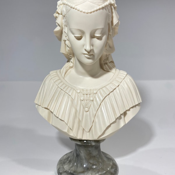 Vintage A. Giannelli Bust Angelica Maria Regal Lady Woman Signed 1940 Italy Fine