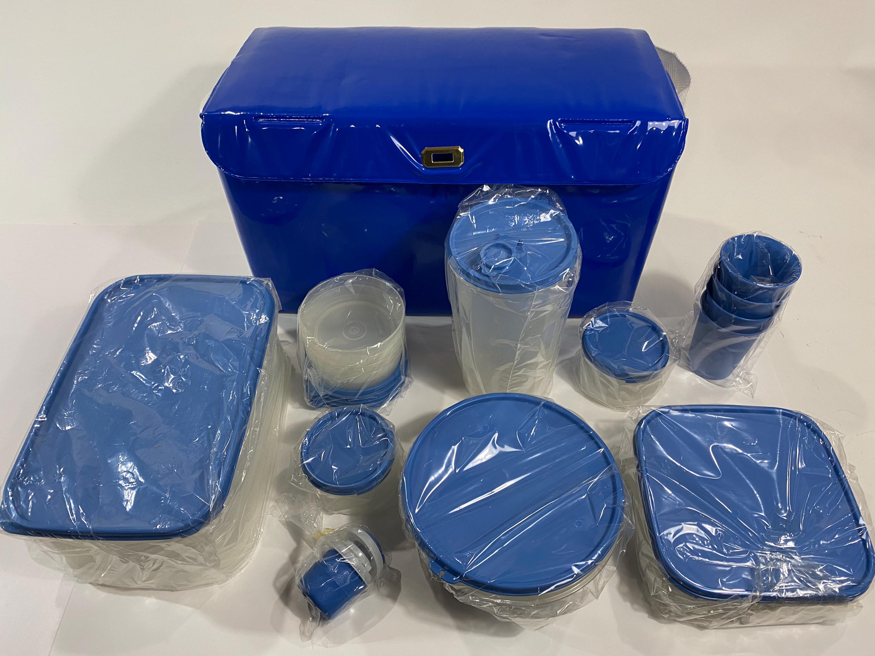 ヴィンテージ タッパーウェア ブルー ピクニックセット クーラーバッグ