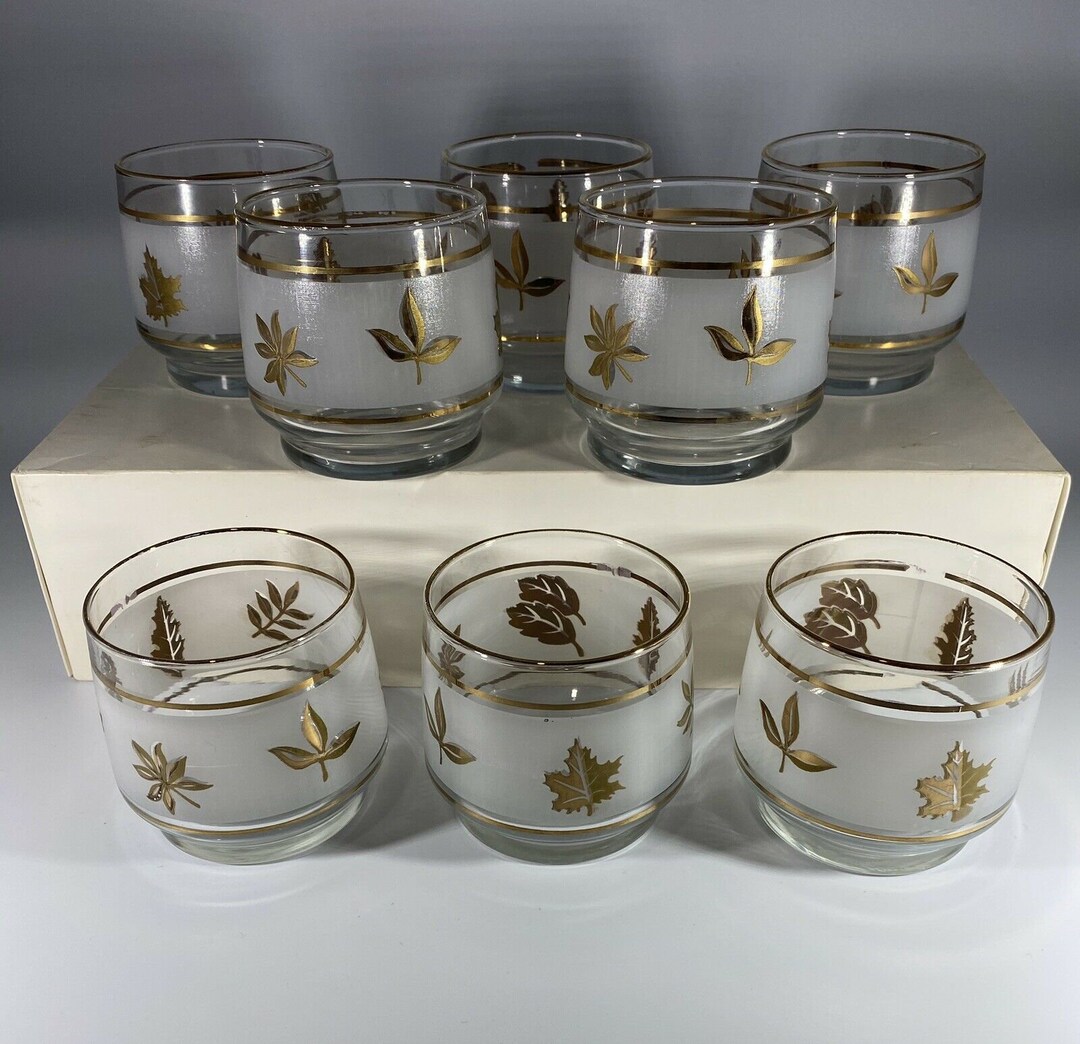 Libby Vintage Glass Set In Box Mid Century Low Ball Glasses/Tumblers