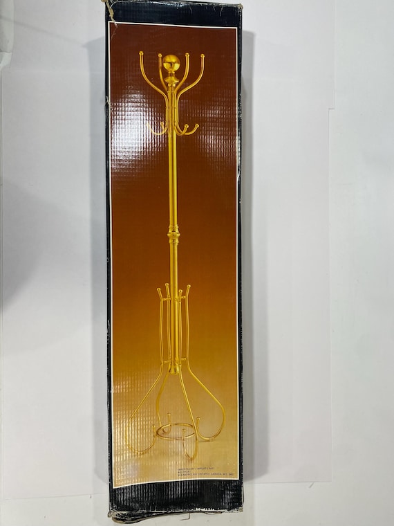 ヴィンテージ　コートハンガー　ゴールド ヴィンテージゴールドコートラックハンガースタンドミッドセンチュリー