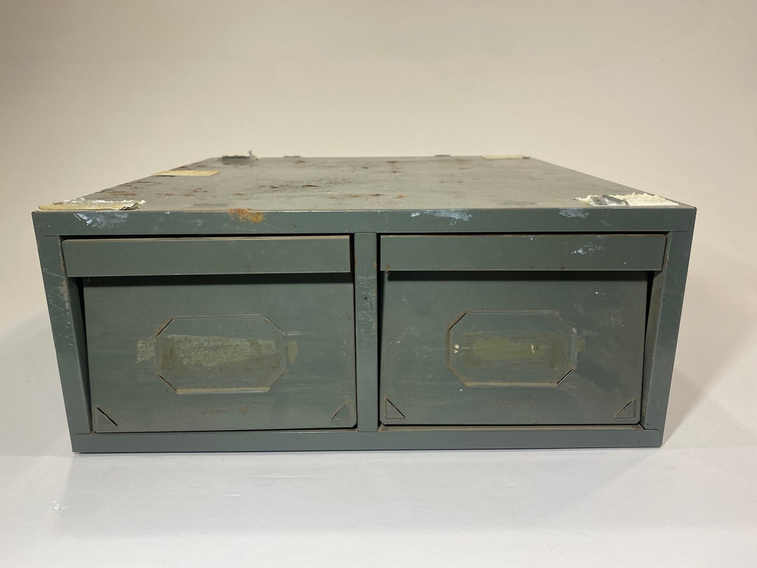 VTG Stackable Steel Metal Index Card File 2 Drawer Etsy