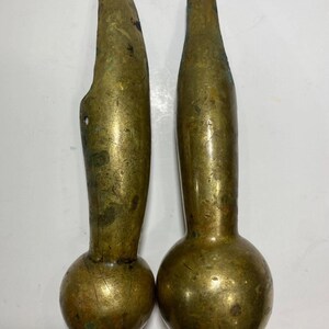 Set of 2 Vintage Brass Hames Ball Knobs Walking Stick Handles Furniture Feet Parts