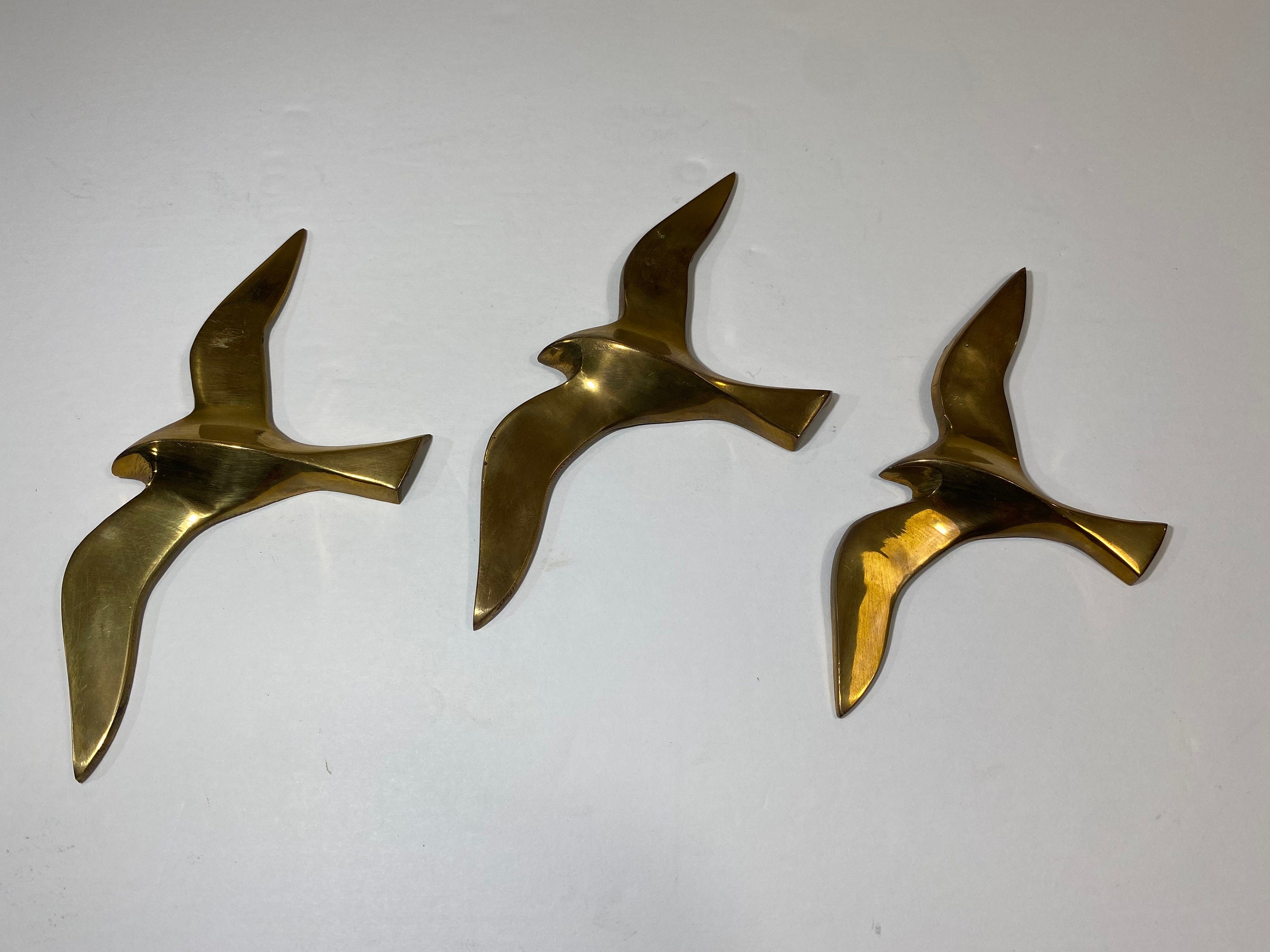 Vintage Brass Butterfly Set of 3 Wall Hanging MCM Mid Century Modern Decor  Gold 