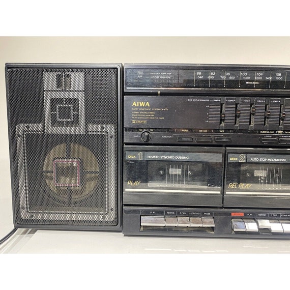 Vintage Aiwa CA-W75U Double Cassette Deck Boombox Speaker, With