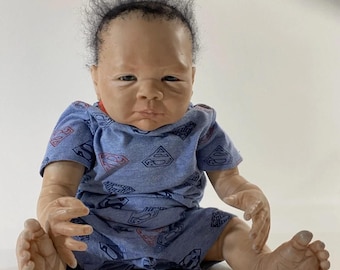 Reborn Baby Doll 18 Inches African American Weighted Vinyl Realistic Infant Doll DKP 2006 Used