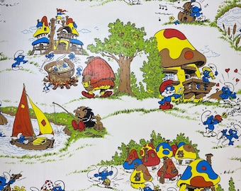 Buy Vintage 1981 Smurfs Cartoon Nursery Wallpaper Wall Covering Online in India - Etsy Buy Vintage 1981 Smurfs Cartoon Nursery Wallpaper Wall Covering Online in India - Etsy