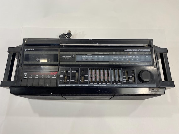 Hitachi TRK-7620HC 3D Super Woofer Boombox AM/FM Cassette Player