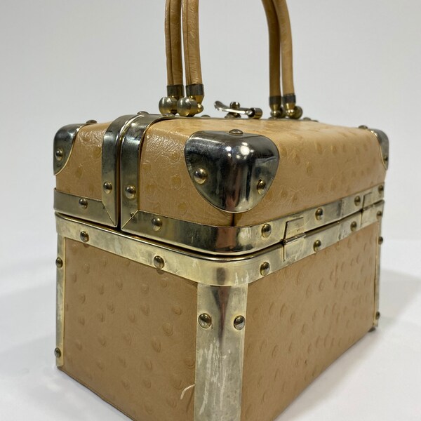 Vintage Borsa Bella Box Purse/Handbag Makeup Case Made In Italy