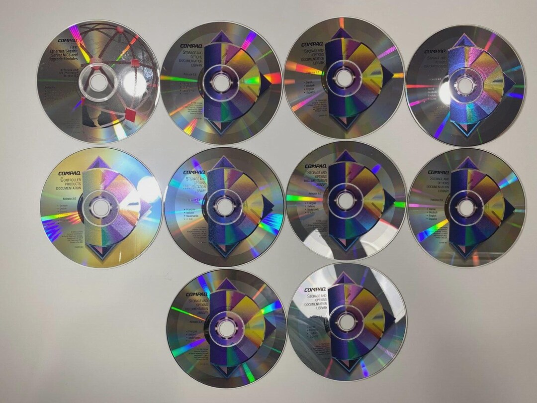 Compaq Storage Options Documentation Library Discs Lot of 10 1998 - Etsy