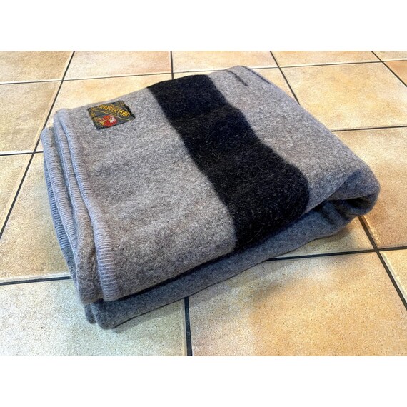 Vintage Trapper Point Eaton s of Canada Wool Blanket 4 Point Black Grey Etsy Canada