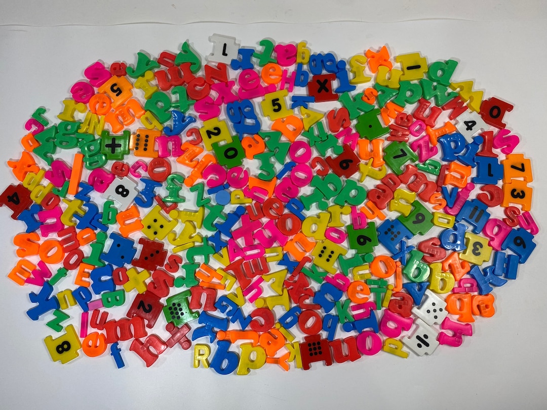 Large Lot of Letters and Numbers Vintage Fridge Learning