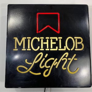 Vintage Michelob Light Beer Sign: Bar Pub Decor (18&quot; x 18&quot;)