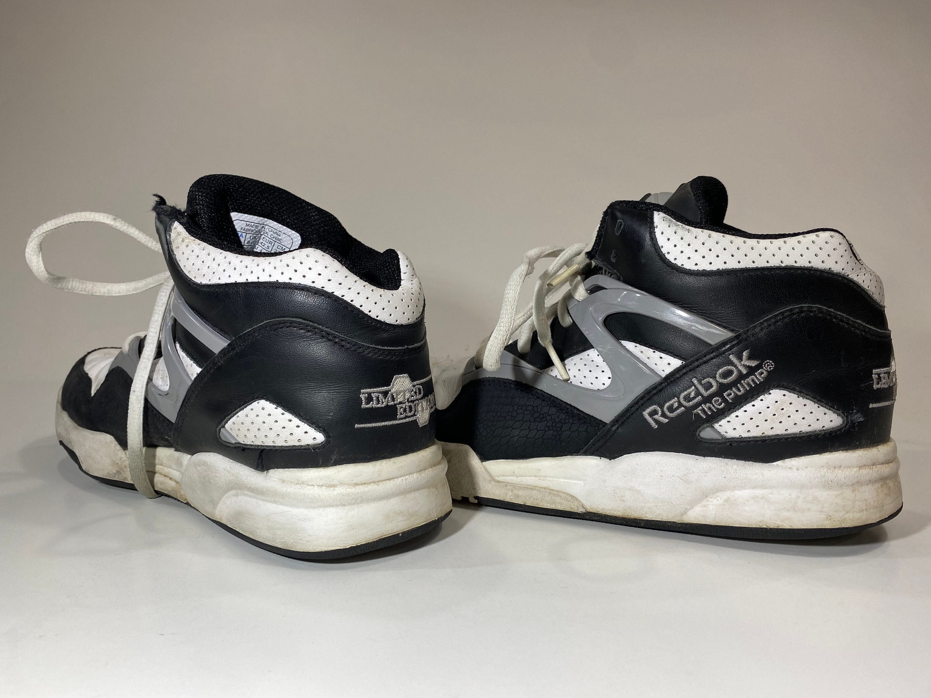 Reebok the Pump Limited Edition Black and White Well Used US Size 9 1 2 Etsy UK