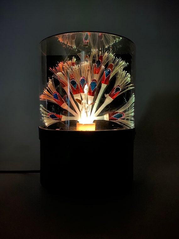 Fiber optic peacock lamp deals