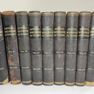 Set von 9 Imperial Enzyklopädien Lexikon (1900) Antiquarian & Sammlerbücher