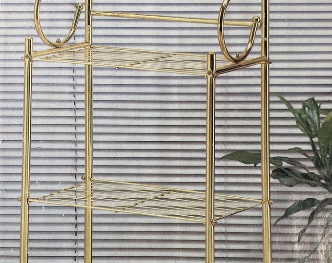 Cloths Rack Mcm Vintage Brass Mid Century 3-tier Shelf, NOS 43