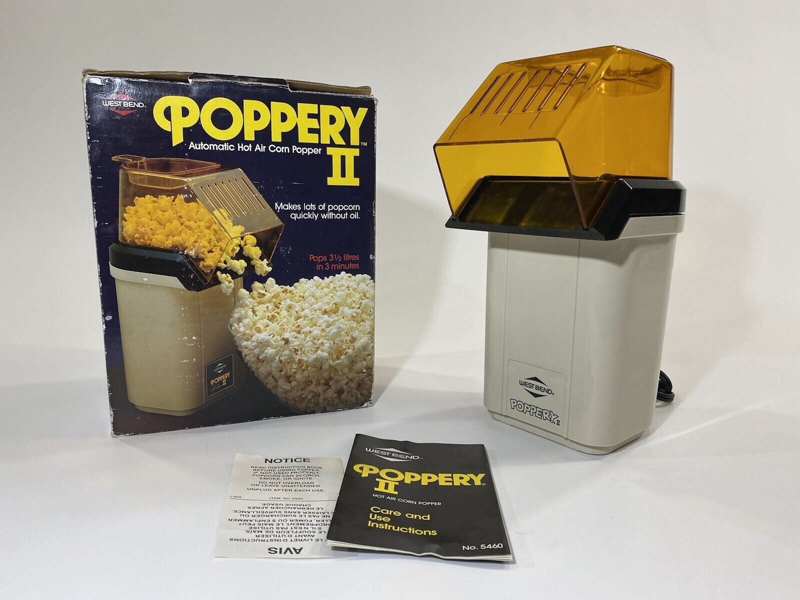 Vintage Presto Electric Hot Air Popcorn Popper Butter Dish 04846 New In Box