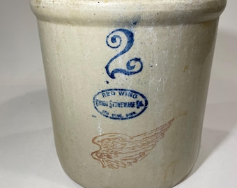 Antique Red Wing 10 Gallon Stoneware Crock with Wing Logo - Etsy 日本